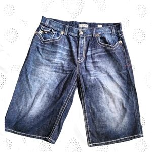 Mek Denim DNM Men Size 40 Destroyed Denim 5 Pocket Oaxaca Bermuda Jean Shorts